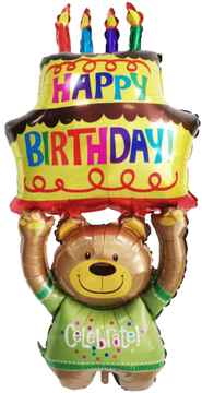 Mejix Balon Foliowy MIŚ Happy Birthday Tort 65x124cm