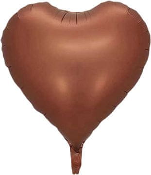 Balon od folije srce mat smeđe boje 45 cm