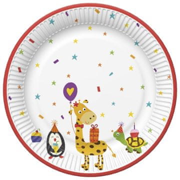 Talerzyki životinje rođendan party 18 cm 8 kom.