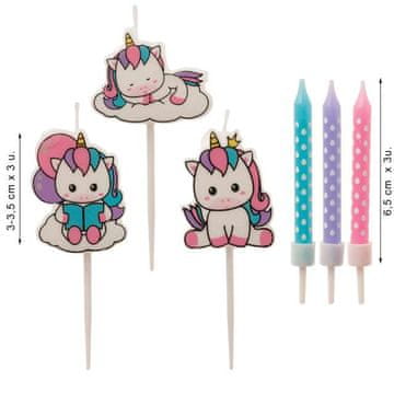 Dekora Svijeće za tortu JEDNOROG Unicorn 15 kom.