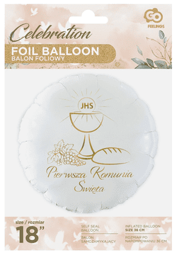 GoDan Ovalni folijski balon prva pričest, 45 cm
