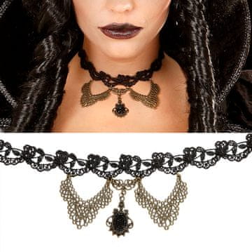 Widmann Gotski crni choker ogrlica ruža vještica bal