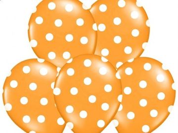 PartyDeco Baloni 14 narančasti u bijele točkice 1 kom.