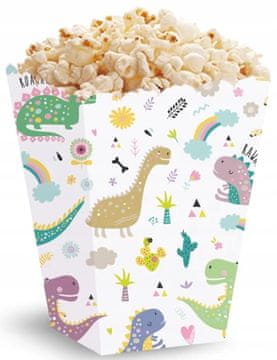 PartyPal Pudełka Kubełek na Popcorn DINOZAUR 5szt.