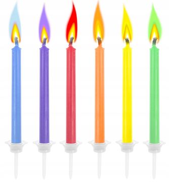 GoDan Rođendanske svijeće Colorful Flames, miks, 6 kom.