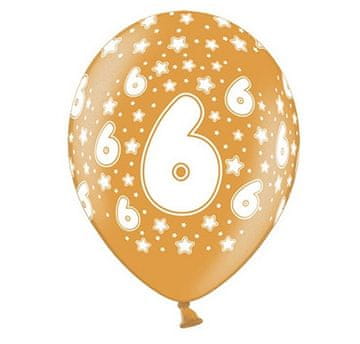 PartyDeco Baloni s otiskom za 6. rođendan, 1 kom.