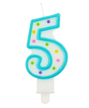 GoDan Świeczka cyferka "5" kropki 7,5 cm, 1 szt