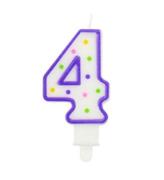 GoDan Svijeća s brojem "4" točkice 7,5 cm, 1 kom.
