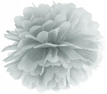 PartyDeco Pompon od krep papira, srebrni, 35cm, 1 kom.