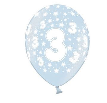 Balony z nadrukiem 3 urodziny, 1 szt.