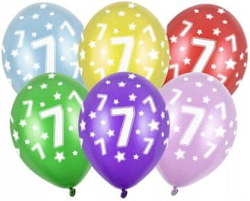 Balony z nadrukiem 7 urodziny, 5 szt. 1 op.