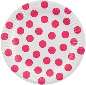 GoDan Papirnati tanjuri, točkice, magenta, 18 cm, 6 kom.
