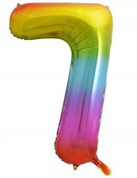 GoDan Balon folijski broj 7, duginih boja, 85 cm