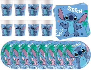 Procos STITCH & ANGEL Lilo Stitch set za rođendan: tanjurići, čašice i salvete