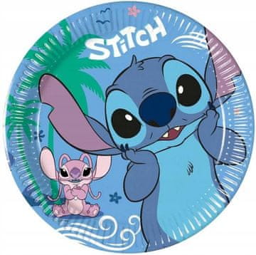 Procos Papirnati tanjuri STITCH & ANGEL Lilo Fairy Tale Birthday Party 20cm 8 kom.