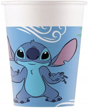 Procos Papirnate čaše za rođendansku zabavu STITCH & ANGEL Lilo Bajka 200ml 8 kom.