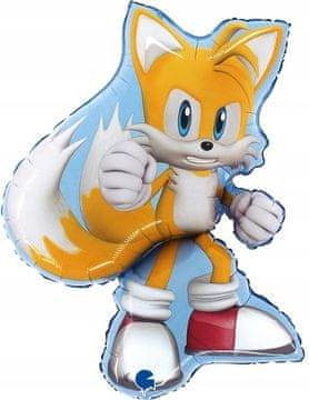 Grabo Folija balon TAILS Sonic Game dekoracija za rođendansku zabavu 56x66cm