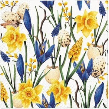 Paw Papirnate salvete PROLJETNO CVIJEĆE Livada Narcisi Rođendan 33x33cm 20 kom.