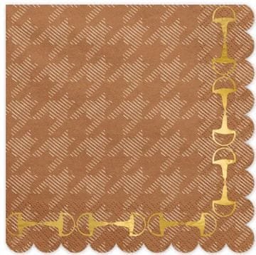 PartyDeco Papirnate salvete za uzde, konje, farmu, western, rođendan, 33x33 cm, 12 kom.