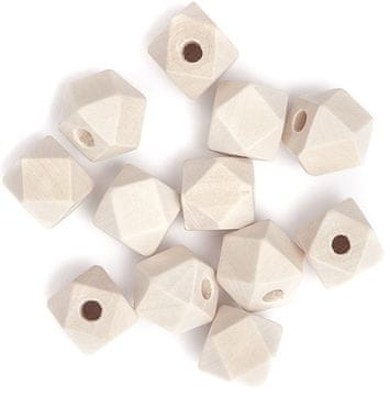 Drvene geometrijske perle 12 mm, 12 kom.