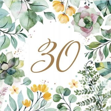 Salvete za 30. rođendan boho listovi proljeće party 33x33cm 20kom.