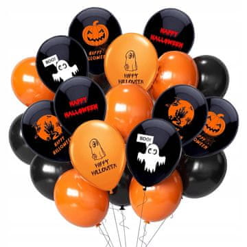 Baloni set balona za Halloween narančasti i crni s otiskom Mix 20 kom.