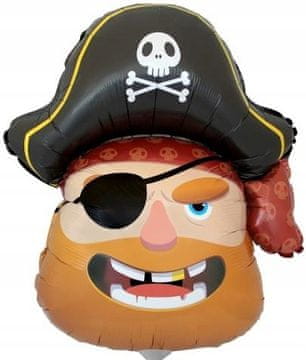 GoDan PIRATSKI folijski balon s glavom kapetana gusarskog broda za rođendansku zabavu 35 cm