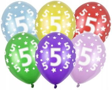 PartyDeco Baloni s otiskom za 5. rođendan, 5 kom. 1 pak.