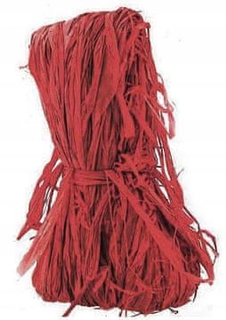 Import Rafia dekoracyjna, czerwona 100g, 1 szt.