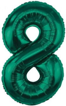 GoDan Balon Foliowy Cyfra 8 OSIEM Zieleń Butelkowa 85cm