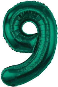 GoDan Folija balon 9 NINE boca zelena 85 cm
