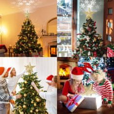 HOME & MARKER® Projektor za vrh božićnog drvca s 3D animacijama i 6 filmskih uzoraka, podesivi kut | FLAKELITE