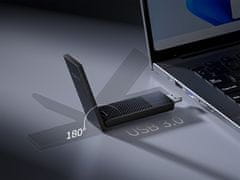 Cudy WU5400 USB bežični adapter, AX5400, tropojasni Wi-Fi 6/6E, USB 3.0