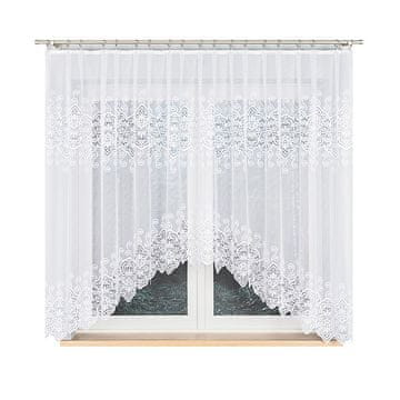 Celina - Gotova žakard zavjesa s izrezom na dnu - 300x160 cm - bijela