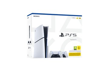 Sony PlayStation 5 E Chassis igraća konzola, 1 TB + PS5 Dualsense bijeli bežični kontroler