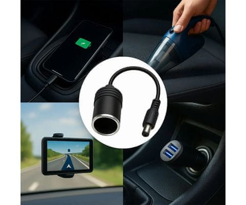 MAJS001AP 4v1 powerbank polnilna in zagonska baterija, kompresor, LED luč - DC 12V adapter 