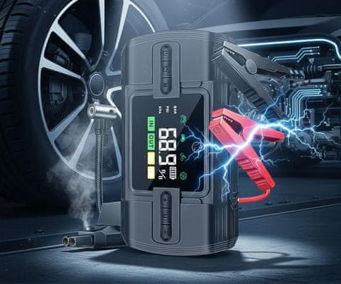 MAJS001AP 4v1 powerbank polnilna in zagonska baterija, kompresor, LED luč