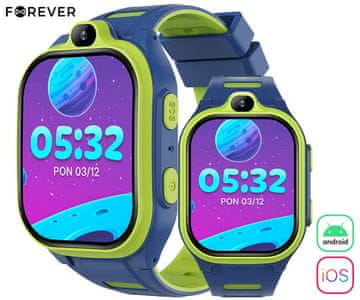 Forever Dječji pametni sat Boost KW-530, 4G LTE, plava boja