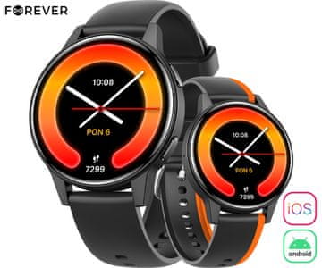 Forever iGO4 JW-600 pametni sat, 3,25 cm (1,28), AMOLED, 2 remena, crni (fantomsko crna)