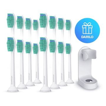 Ultrasonic Ultrasonic nastavci za Philips Sonicare C1 ProResults, 16 komada Ultra-Pack, bijeli + POKLON: Zidni nosač za električnu četkicu za zube