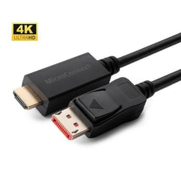 MicroConnect Kabel 4K DisplayPort 1.4 - HDMI 2.0, 3m 4K60Hz, 18Gbps