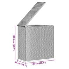 Vidaxl Kutija za vrtne jastuke od PE ratana 100 x 49 x 103,5 cm smeđa