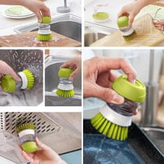 HOME & MARKER® Četka za čišćenje s postoljem, antibakterijska kuhinjska četka bez masnoće, higijenska i praktična | BRUSKICA