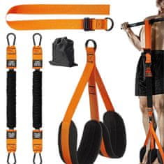 SOLFIT® Podesiva traka za zgibove s dvostrukim osloncem za stopala i lateks cijevima za trening | FLEXTON, 100 kg