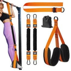 SOLFIT® Podesiva traka za zgibove s dvostrukim osloncem za stopala i lateks cijevima za trening | FLEXTON, 100 kg