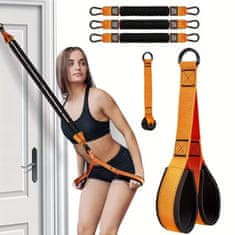 SOLFIT® Podesiva traka za zgibove s dvostrukim osloncem za stopala i lateks cijevima za trening | FLEXTON, 100 kg