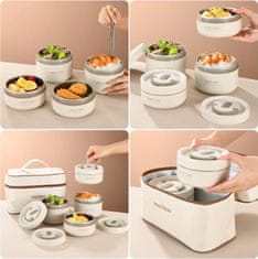 HOME & MARKER® Set posuda za hranu, termo i nepropusne posude za ručak i piknik, višeslojni lunch box | LUNCHIO