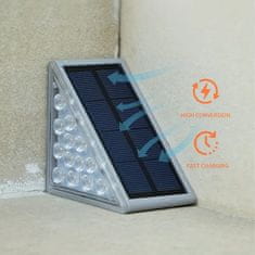 HOME & MARKER® Vodootporne solarne svjetiljke za stepenice i vrt (2 kom), automatska LED rasvjeta s toplim svjetlom | LUMOSTEP