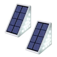 HOME & MARKER® Vodootporne solarne svjetiljke za stepenice i vrt (2 kom), automatska LED rasvjeta s toplim svjetlom | LUMOSTEP