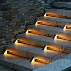 HOME & MARKER® Vodootporne solarne svjetiljke za stepenice i vrt (2 kom), automatska LED rasvjeta s toplim svjetlom | LUMOSTEP